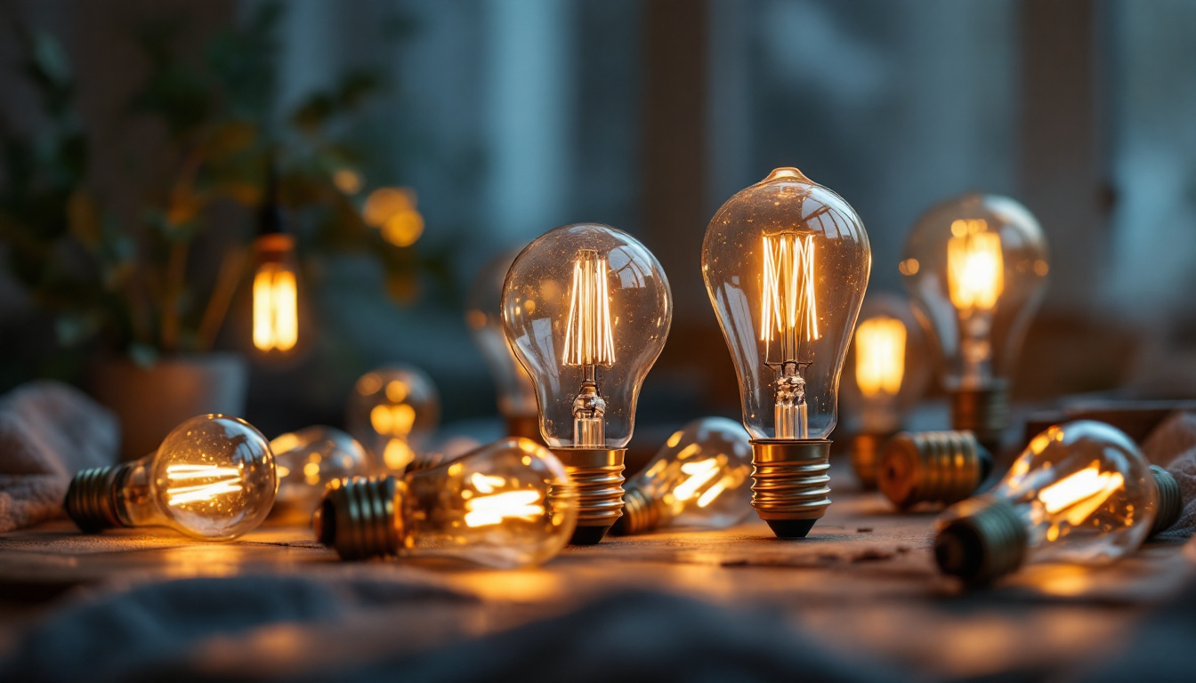 A photograph of a variety of light bulbs in different shapes and sizes