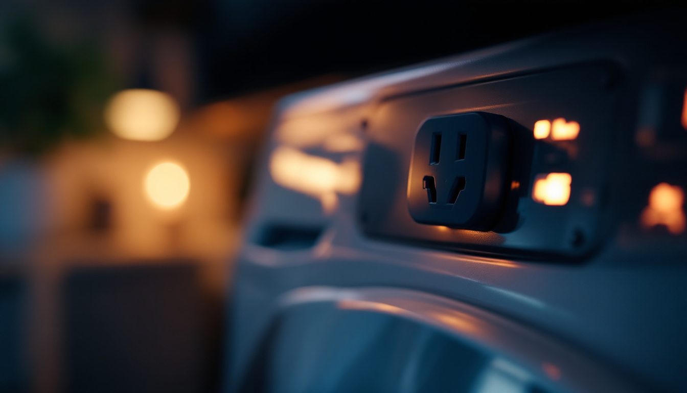 A photograph of capture a photograph of a close-up view of a dryer power receptacle
