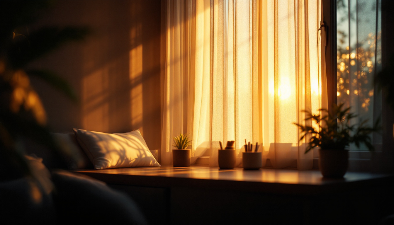 A photograph of a beautifully lit scene that illustrates the interplay of natural and artificial light