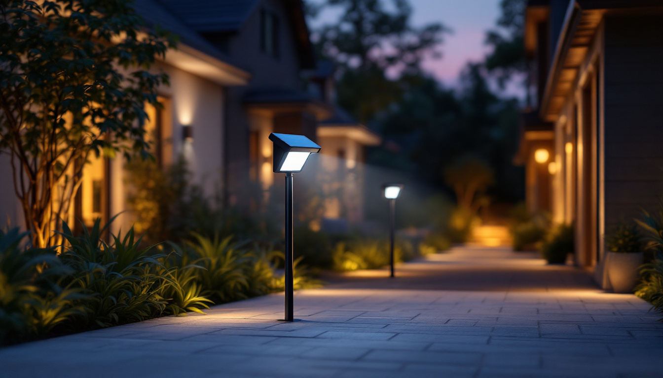 A photograph of a beautifully illuminated outdoor space at dusk