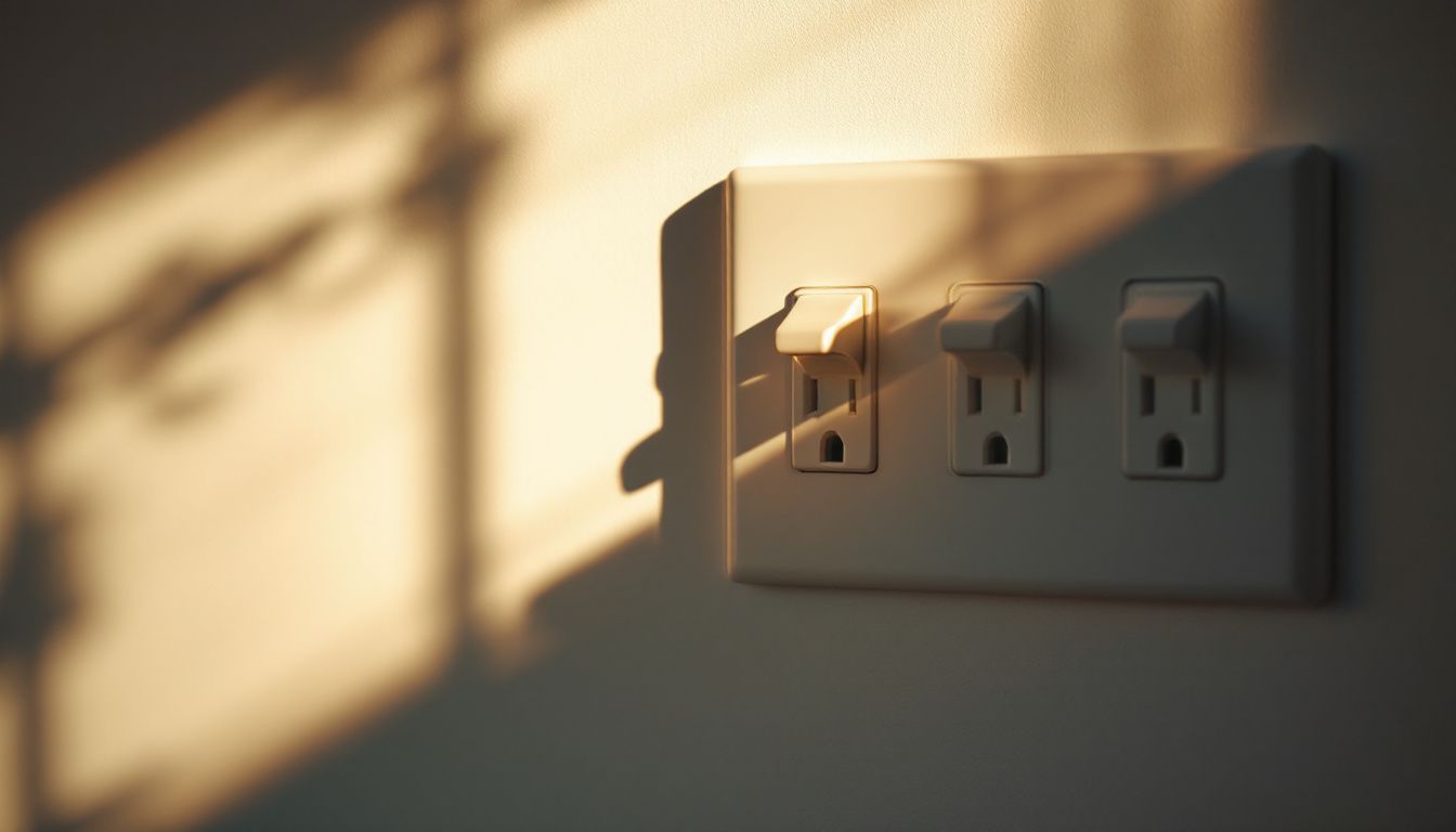 A photograph of a three-way light switch setup in a well-lit room