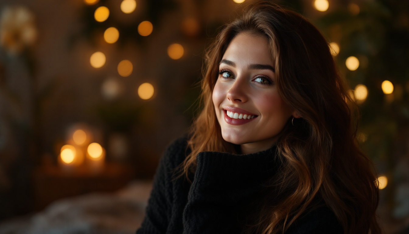 A photograph of capture a photograph of a beautifully lit scene featuring a model or subject illuminated by soft