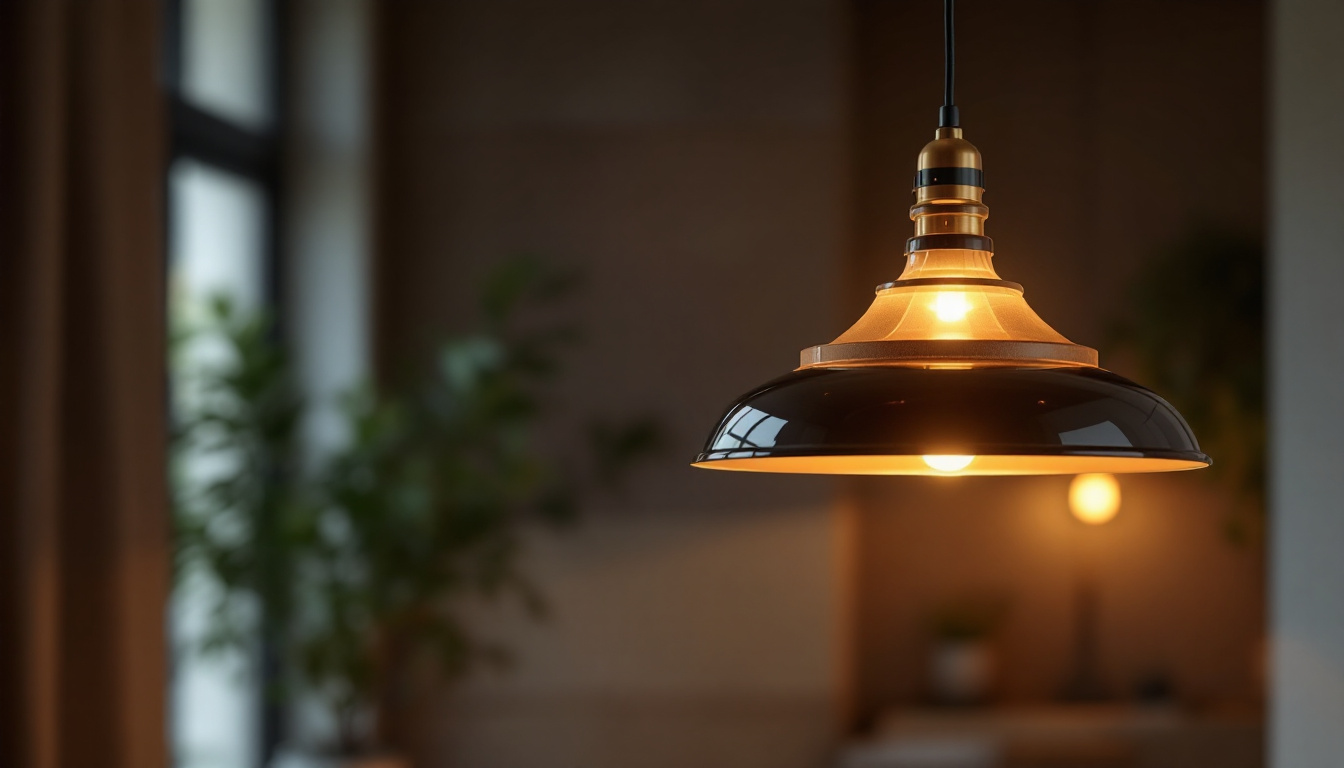 A photograph of a beautifully designed pendant lamp hanging in a stylish interior setting