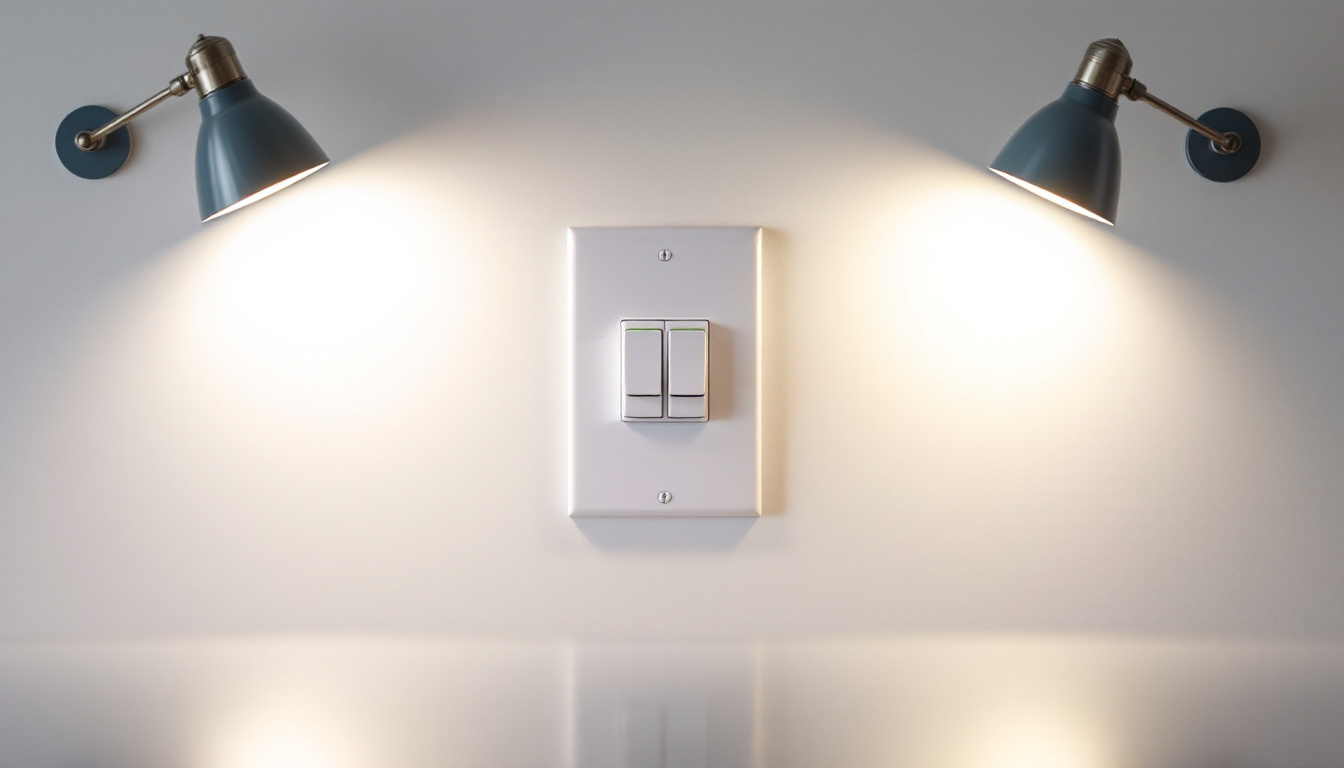 A photograph of a well-lit interior space showcasing a 3-way switch setup