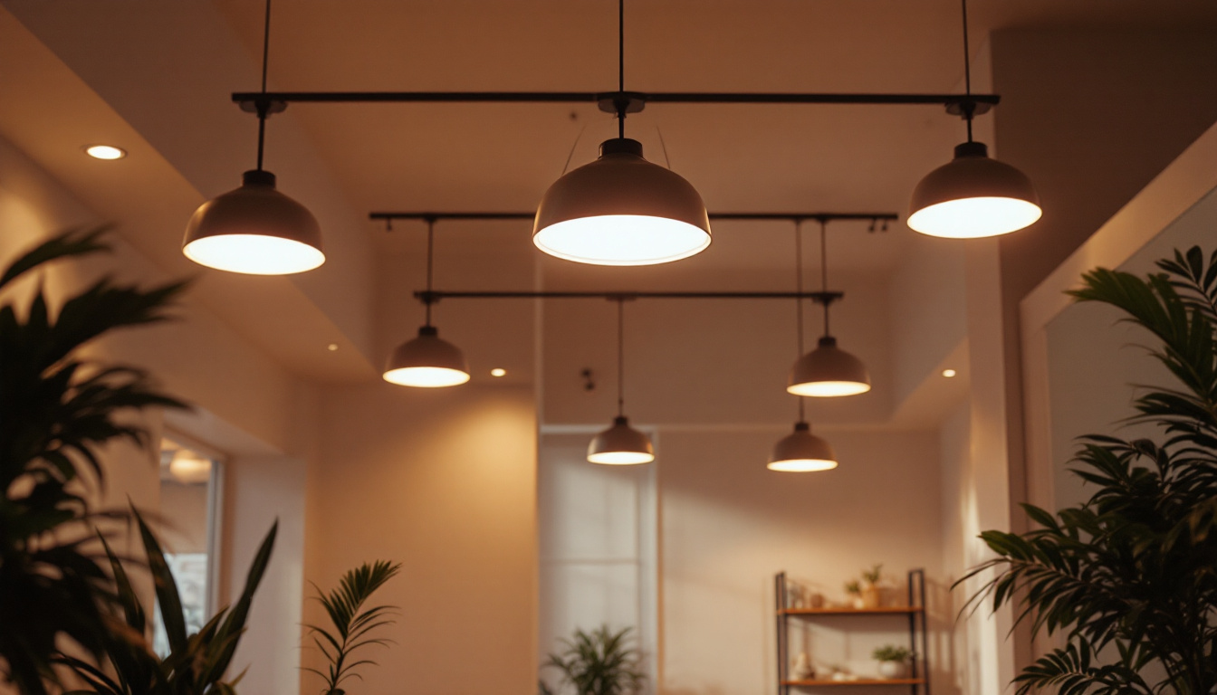 A photograph of a beautifully designed room featuring modern ceiling can lights