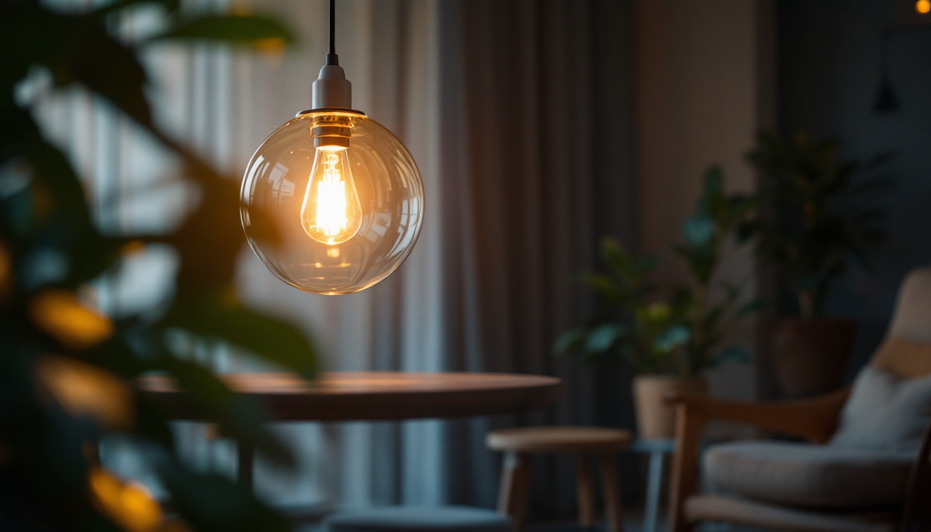 A photograph of a beautifully designed lighting fixture in a stylish interior setting