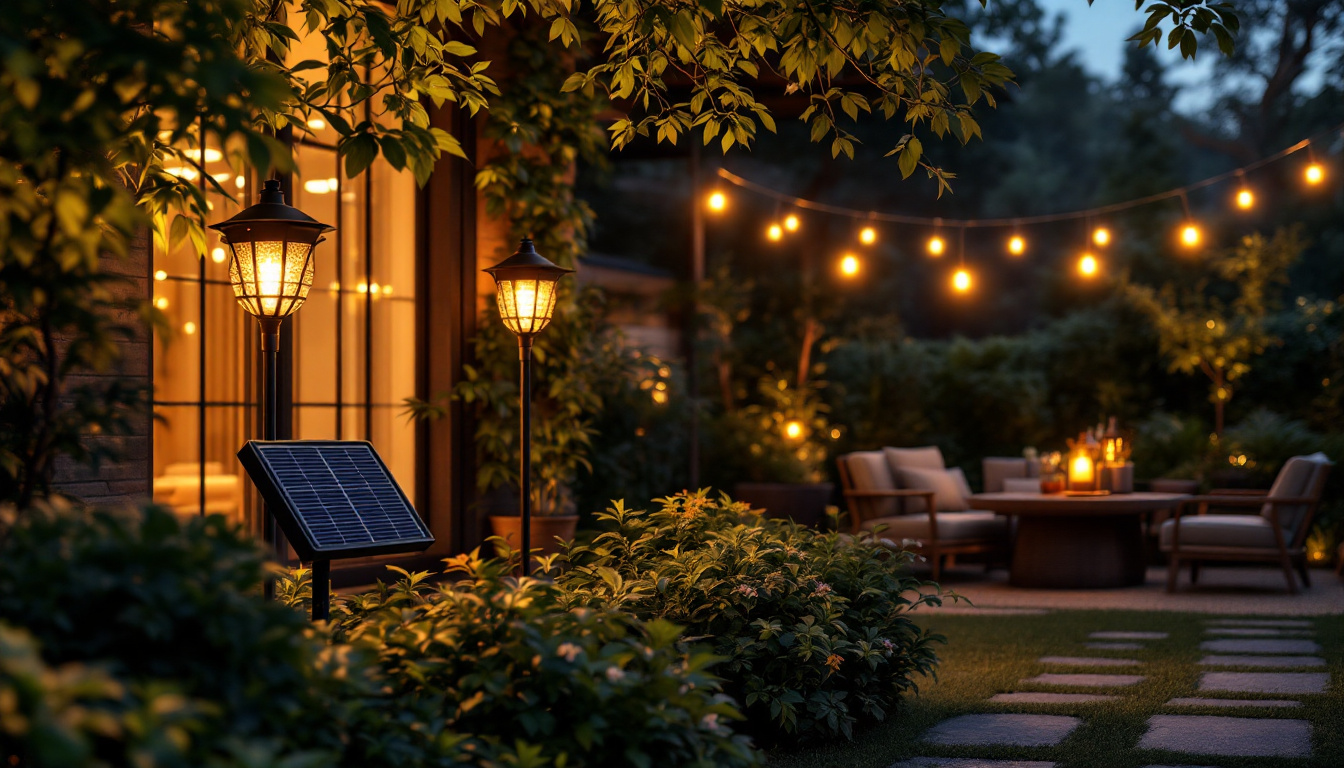 A photograph of a beautifully illuminated outdoor space at dusk