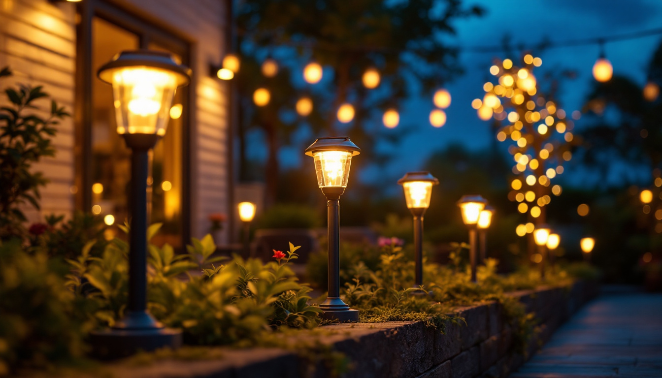 A photograph of a beautifully illuminated outdoor space at dusk