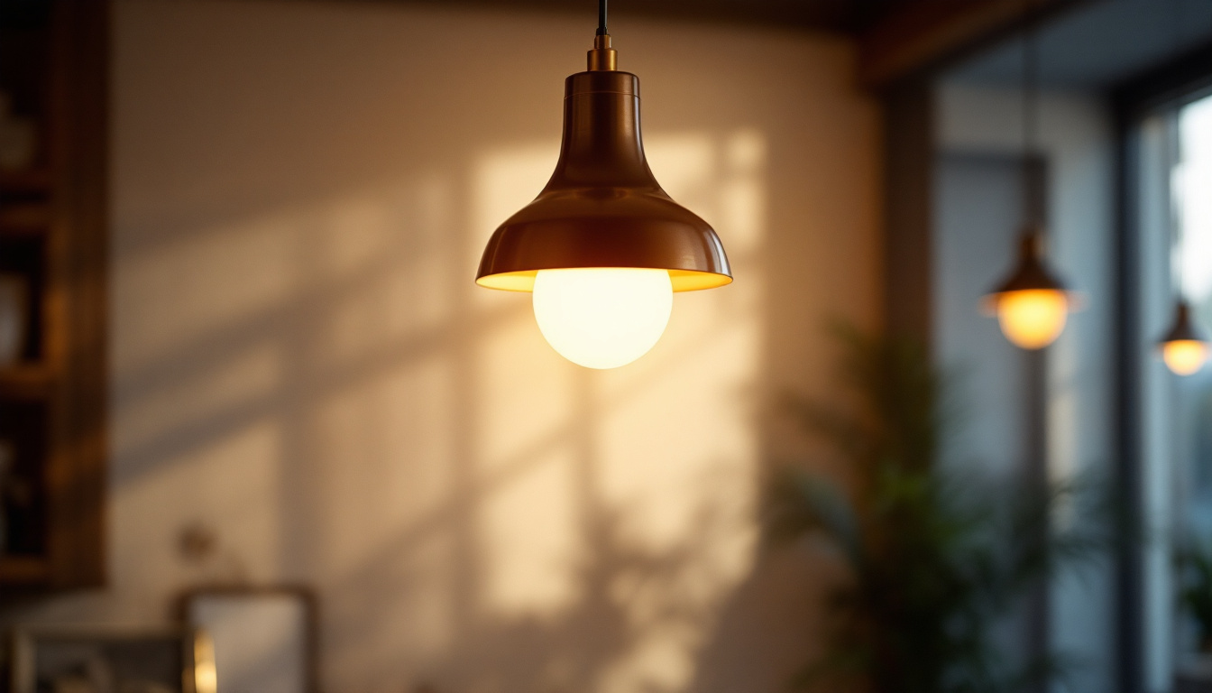A photograph of a beautifully designed overhead light fixture illuminating a cozy interior space