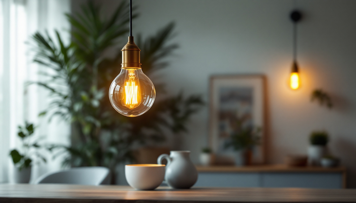 A photograph of a beautifully designed hanging light fixture in an aesthetically pleasing interior setting