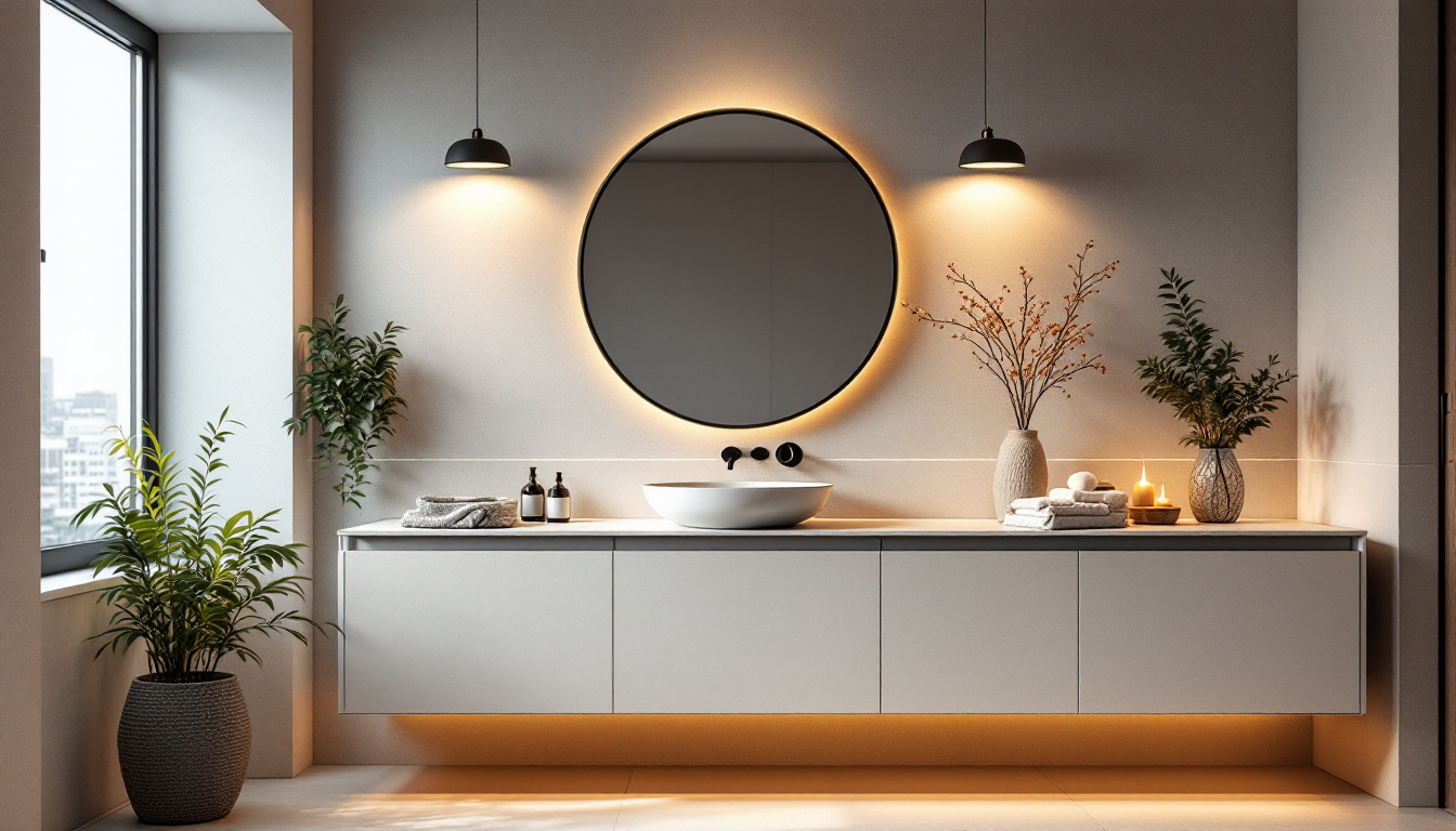 A photograph of a beautifully designed bathroom featuring stylish bath vanity lights that highlight both their aesthetic appeal and functional purpose