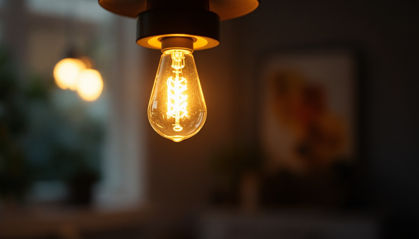 A photograph of a glowing mr16 bulb in a stylish fixture