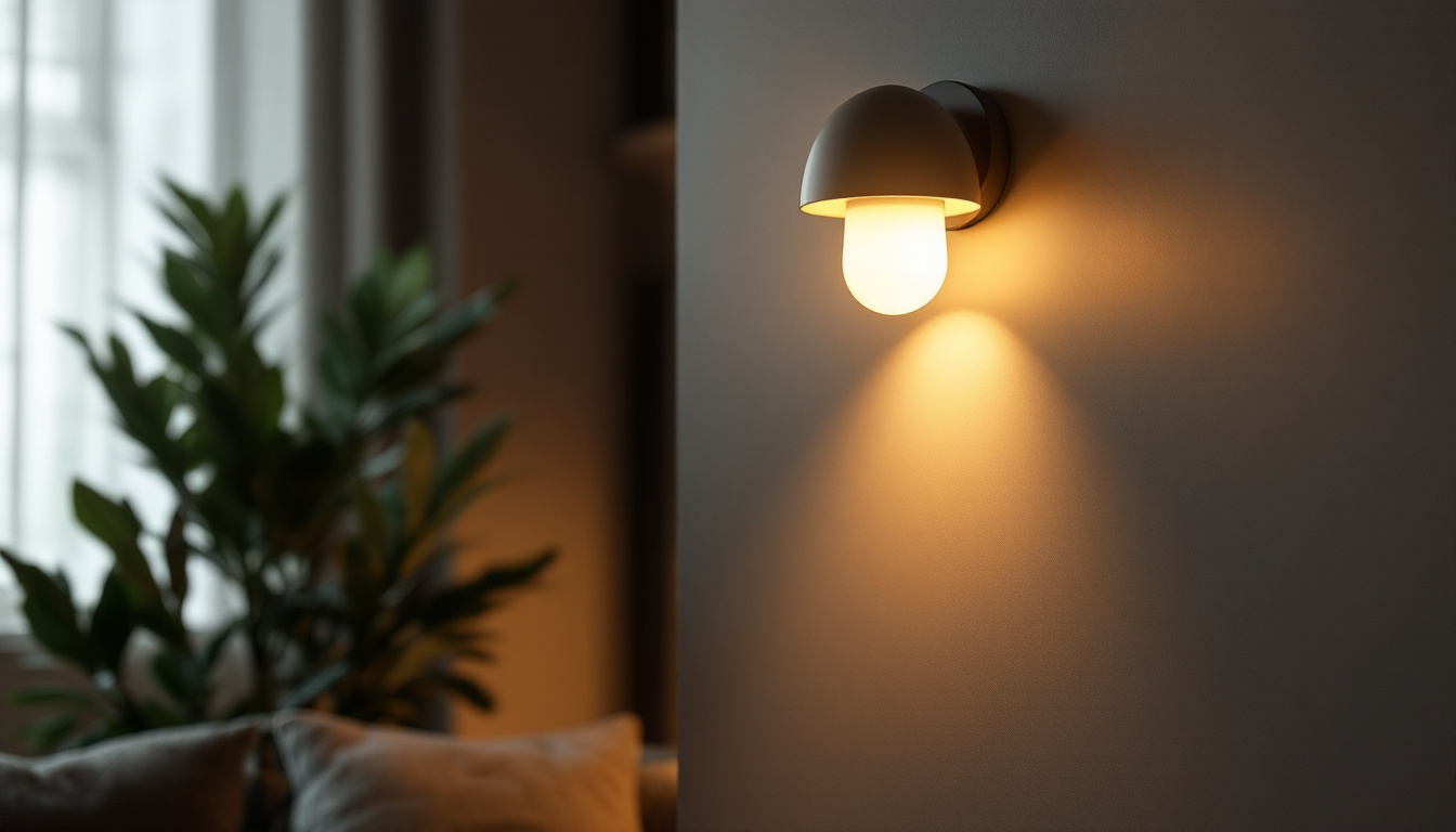 A photograph of a beautifully designed low voltage uplight sconce installed in a cozy interior setting