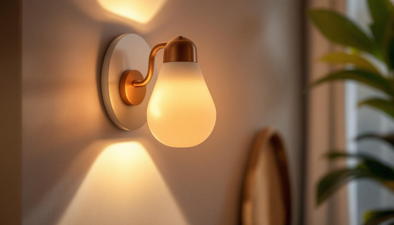 A photograph of a beautifully styled sconce lamp illuminating a cozy interior space