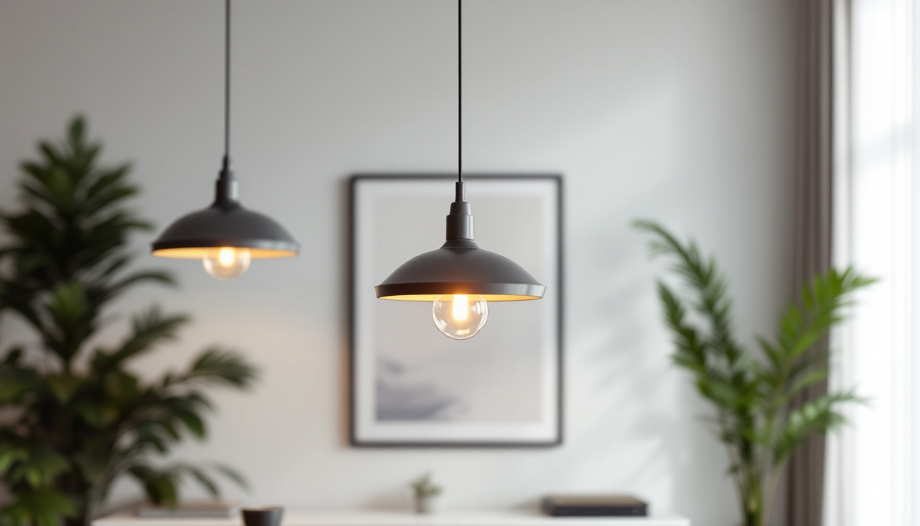 A photograph of a stylish pull-down pendant light fixture in a beautifully designed interior setting