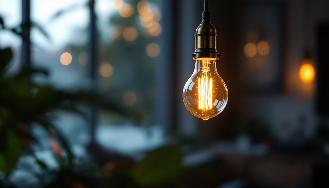 A photograph of a stylish light fixture with a pull chain mechanism