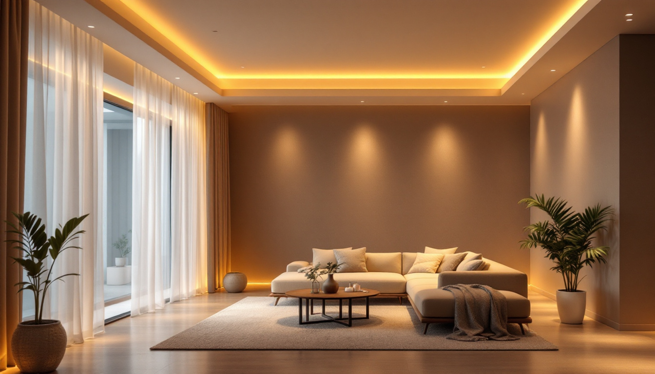 A photograph of a beautifully designed room showcasing led recessed lighting in action