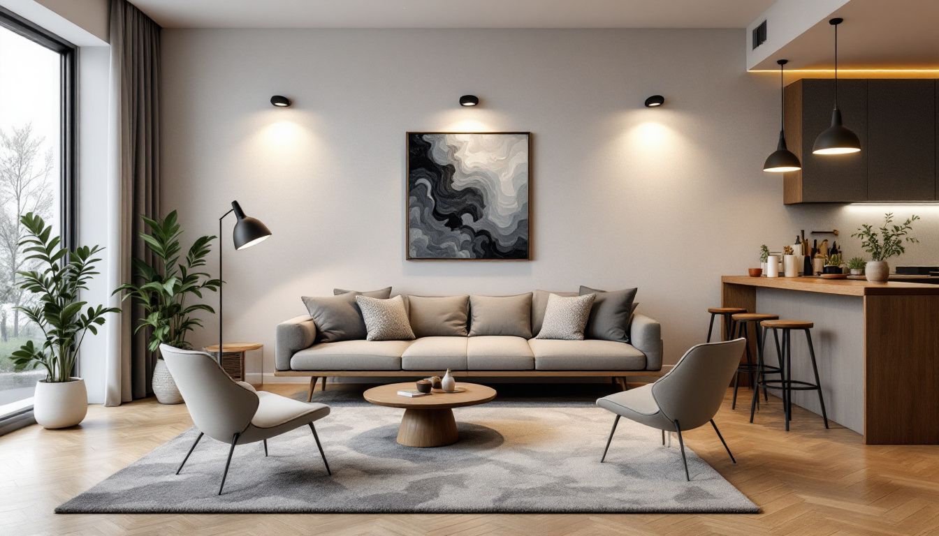 A photograph of a beautifully designed room featuring various recessed light fixtures in use