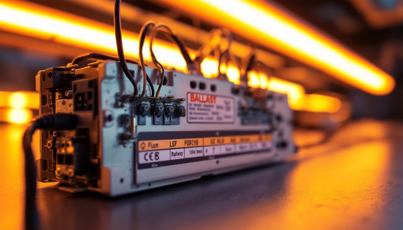A photograph of a close-up shot of a fluro light ballast