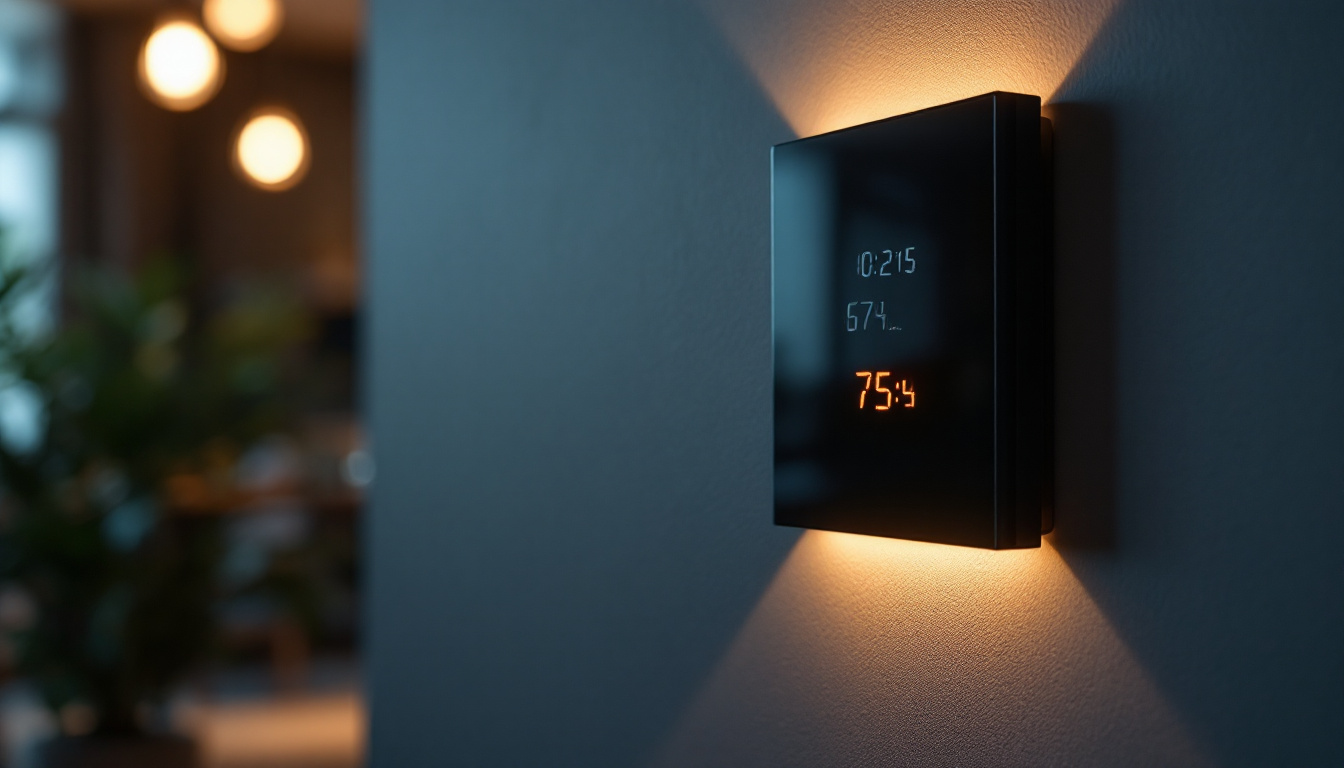 A photograph of a stylish and modern switch timer installed on a wall