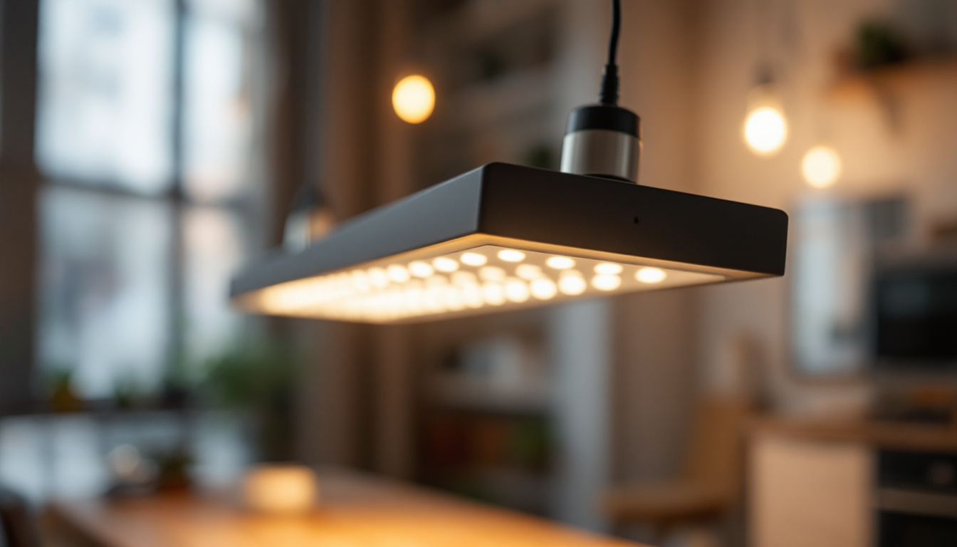 A photograph of a close-up shot of a 4ft led light fixture