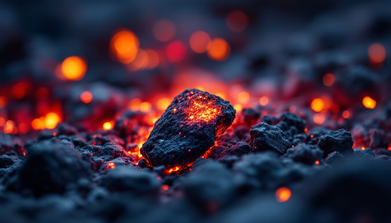 A photograph of capture a photograph of a glowing ember or a piece of heated metal