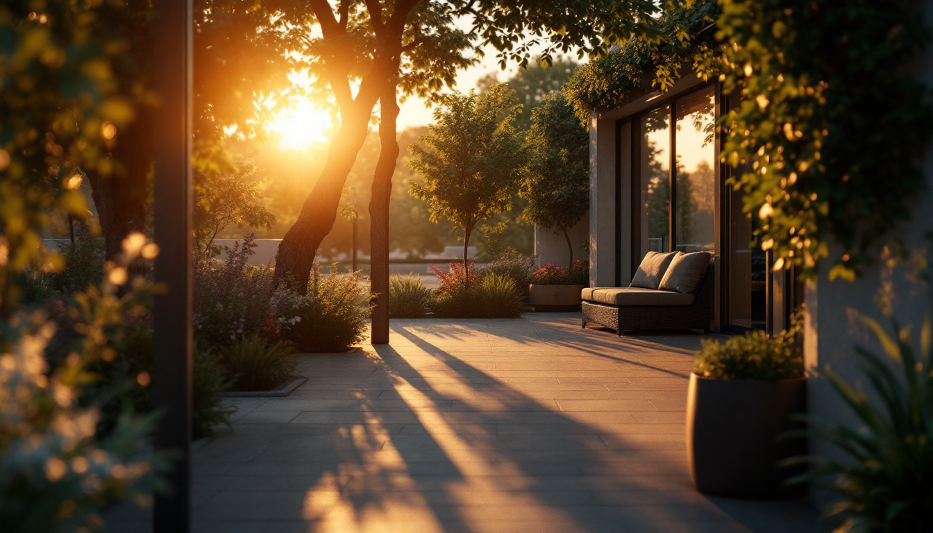 A photograph of a beautifully lit outdoor scene during the golden hour