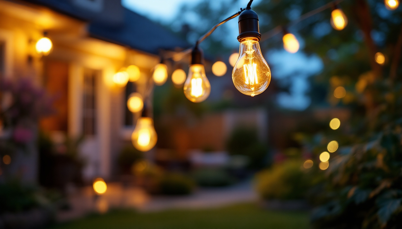 A photograph of a beautifully illuminated outdoor space at dusk