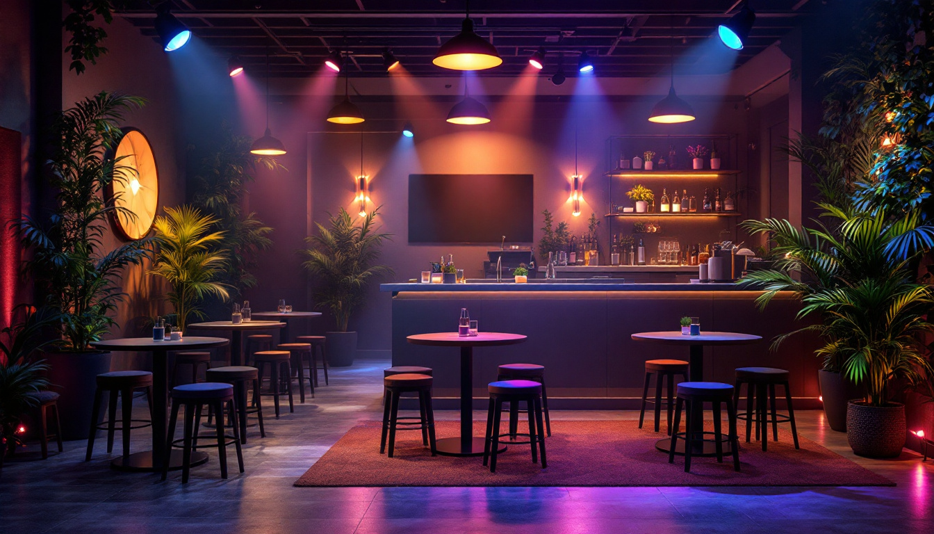 A photograph of a beautifully lit venue showcasing various lighting techniques
