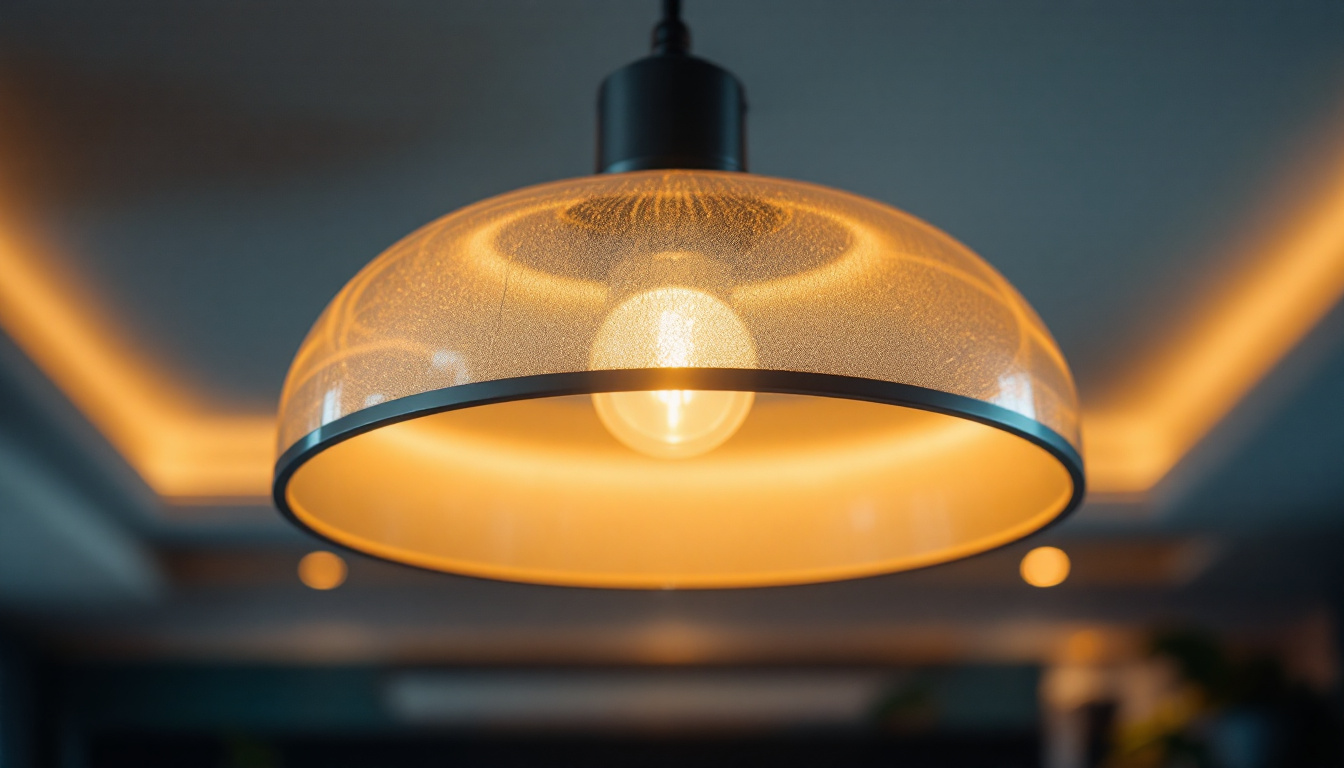 A photograph of a beautifully designed covered ceiling light fixture in a well-lit room