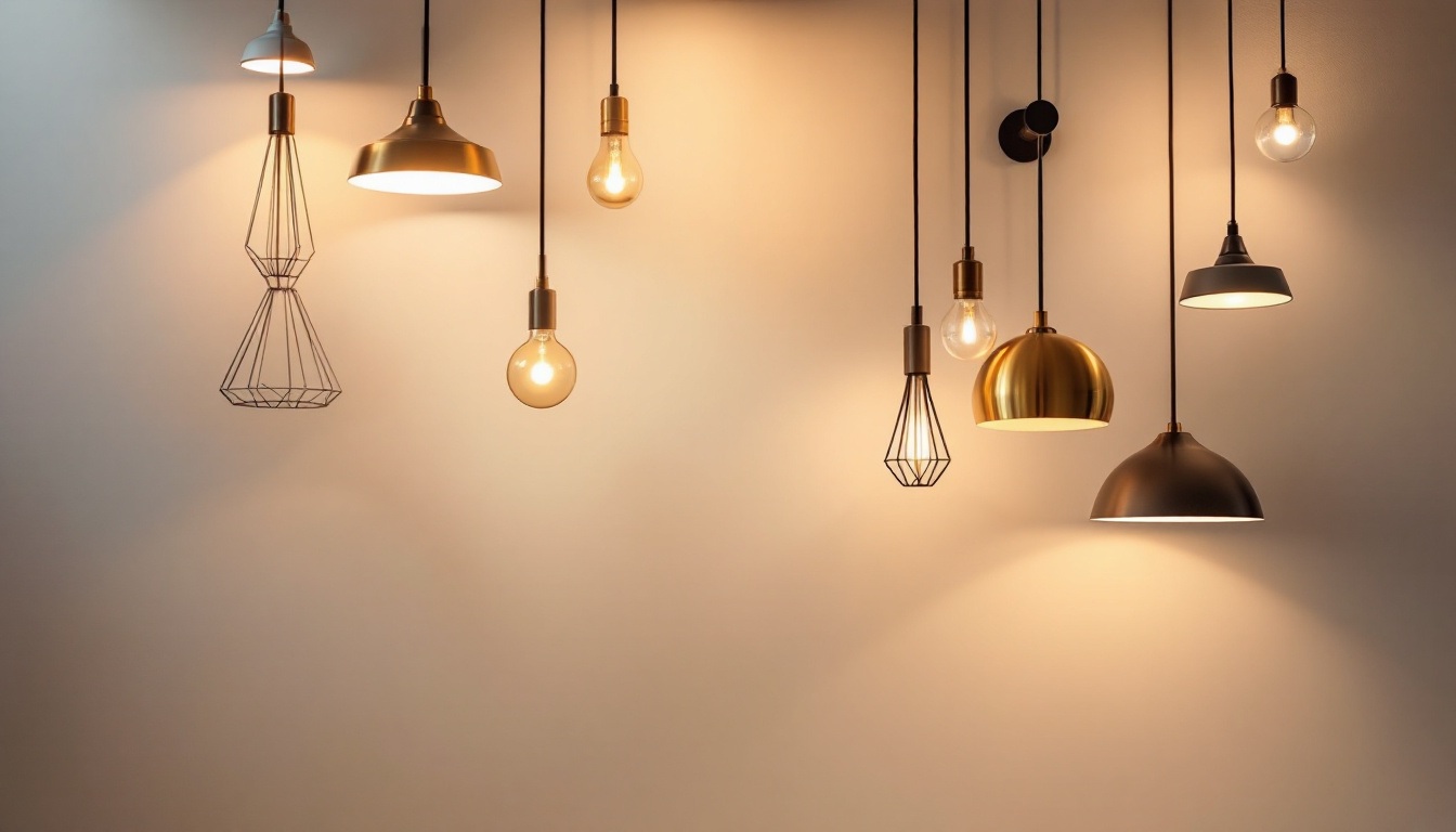 A photograph of a beautifully lit interior space showcasing a variety of lighting fixtures