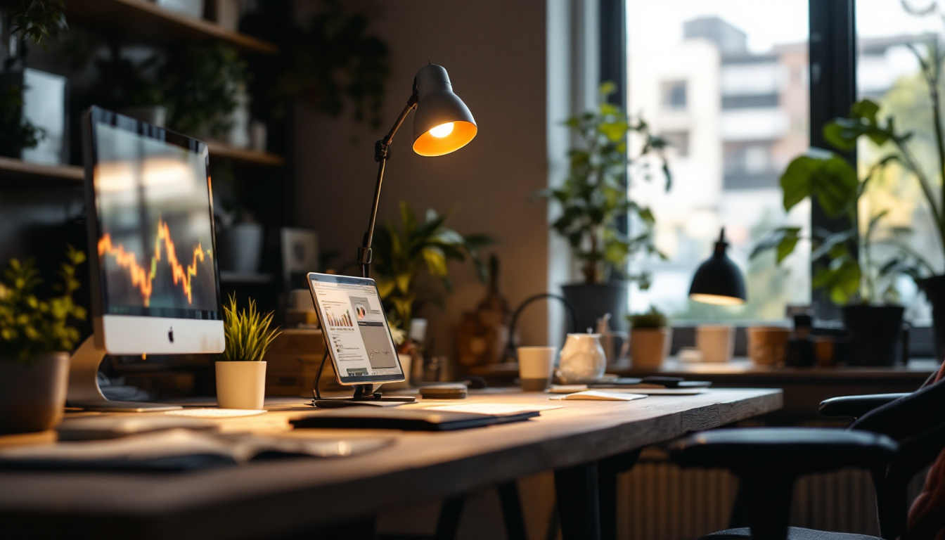 A photograph of a well-lit workspace featuring gardner bender lighting products in use