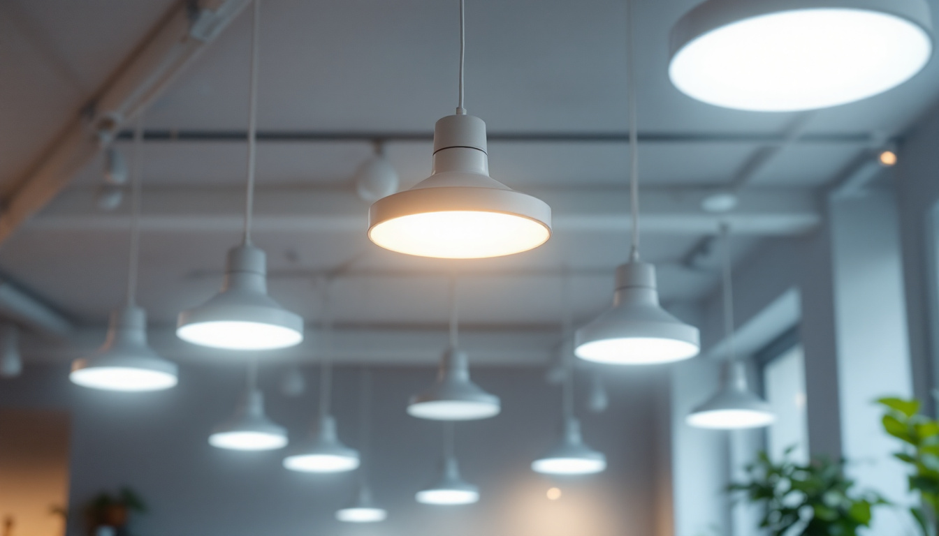 A photograph of a well-lit interior space showcasing various 33a led light fixtures in use