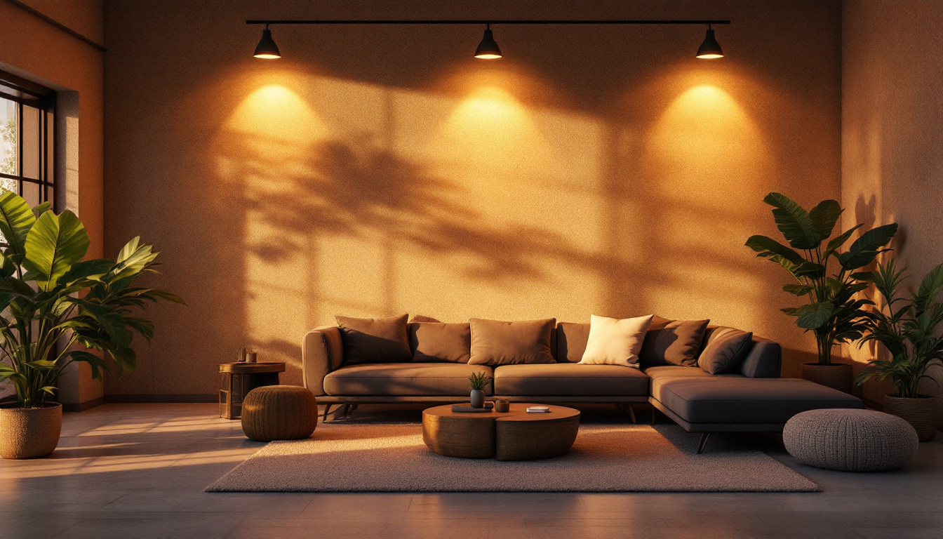 A photograph of a softly lit interior space where indirect lighting creates a warm and inviting atmosphere