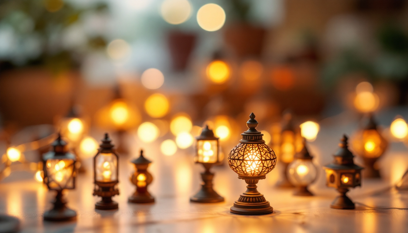 A photograph of a beautifully arranged set of miniature lamps in a cozy