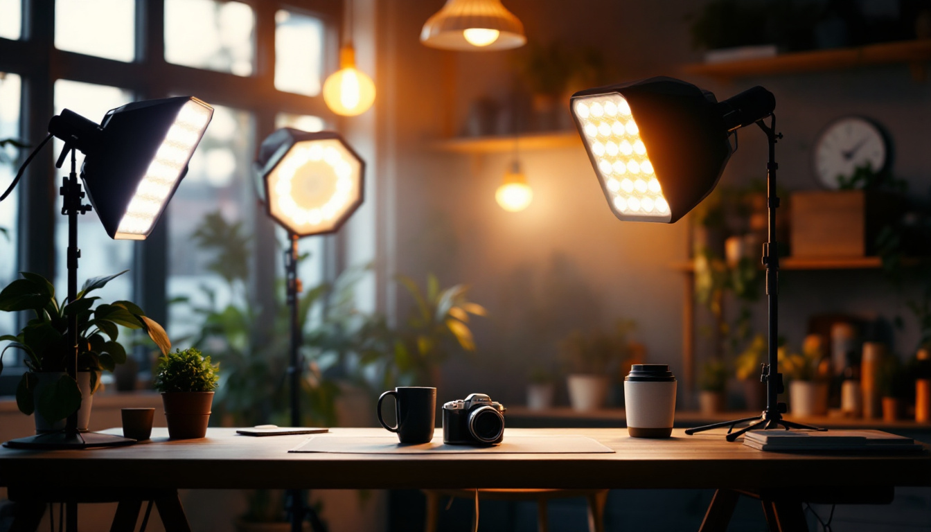 A photograph of a well-lit scene featuring cam lights in action