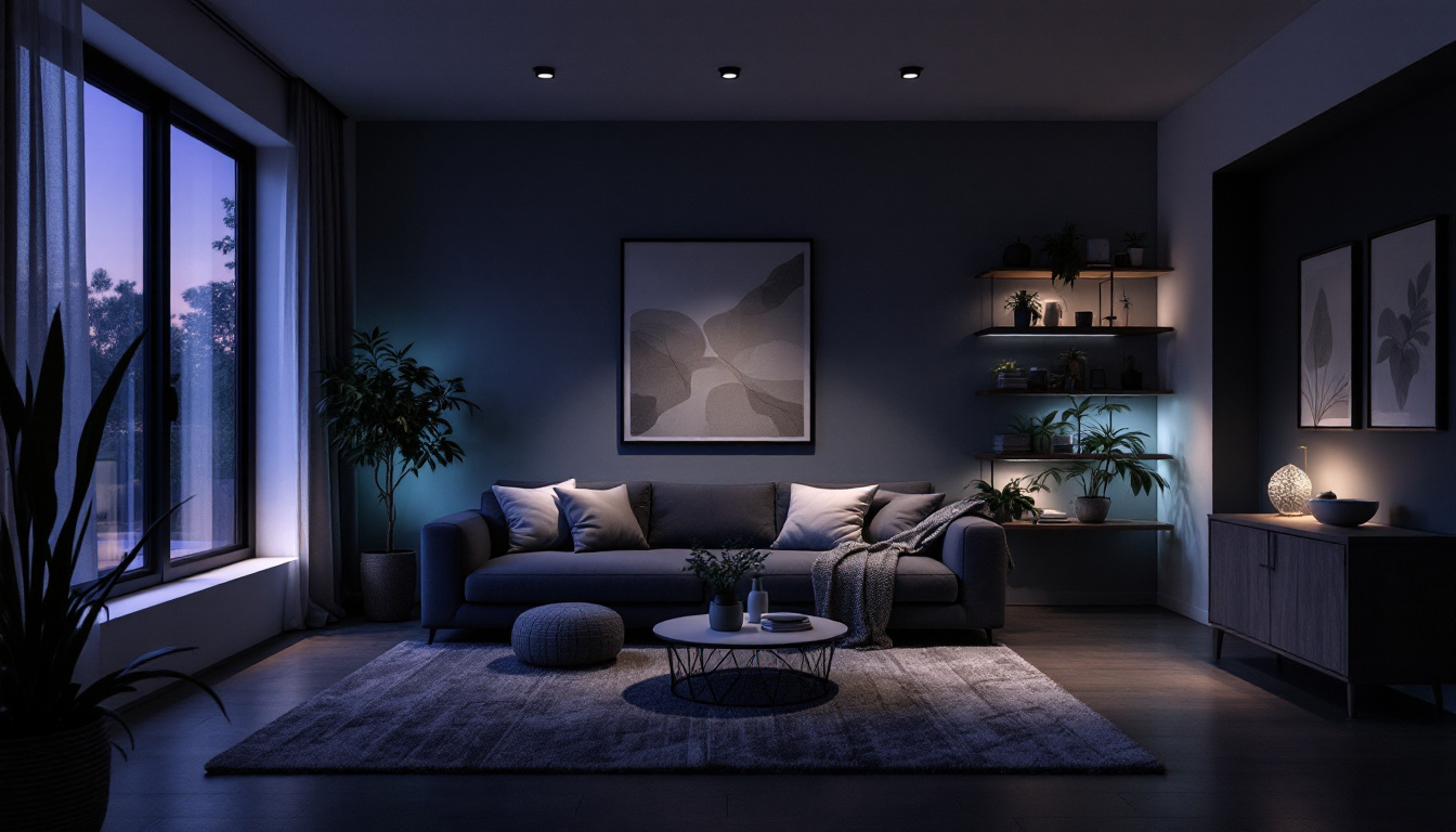 A photograph of a beautifully lit living space that showcases a variety of lighting options