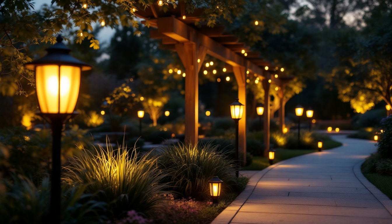 A photograph of a beautifully lit outdoor setting at dusk