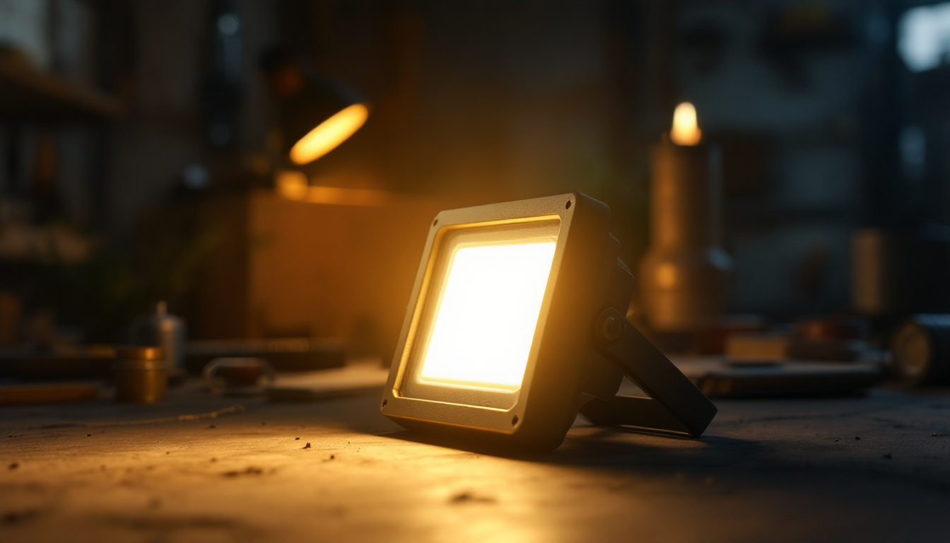 A photograph of a work light led in action