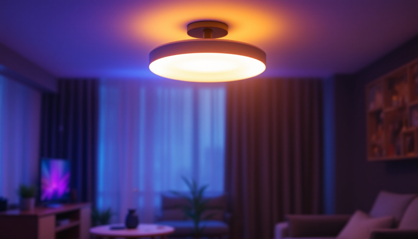 A photograph of a modern fixture led light installation in a stylish interior setting