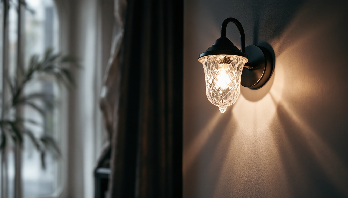 A photograph of a beautifully designed sconce wall light in a stylish interior setting