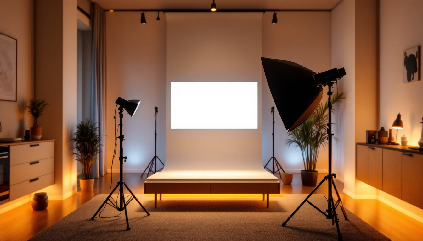 A photograph of a stylishly arranged light panel setup in a modern interior
