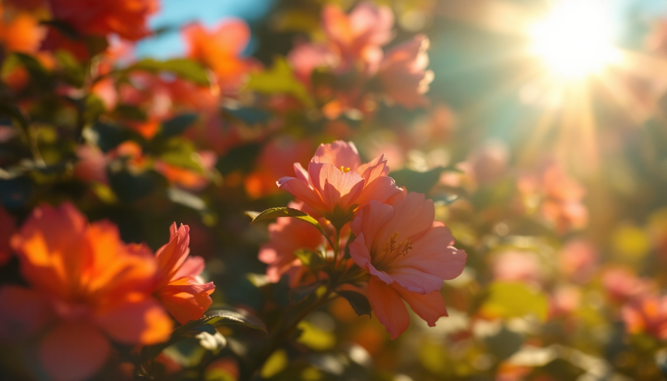 A photograph of a vibrant outdoor scene showcasing the effects of uv rays on natural elements