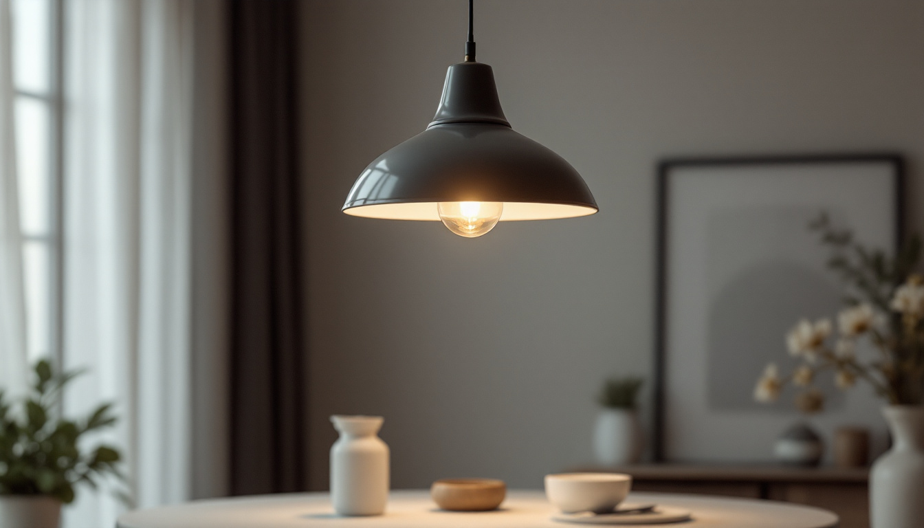 A photograph of a beautifully designed pendant lamp hanging in an elegantly styled room