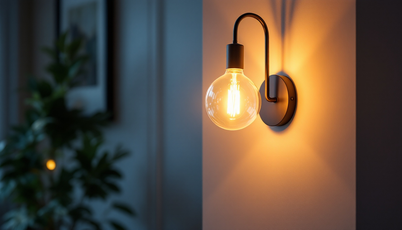 A photograph of a stylishly designed light sconce illuminating a cozy interior space
