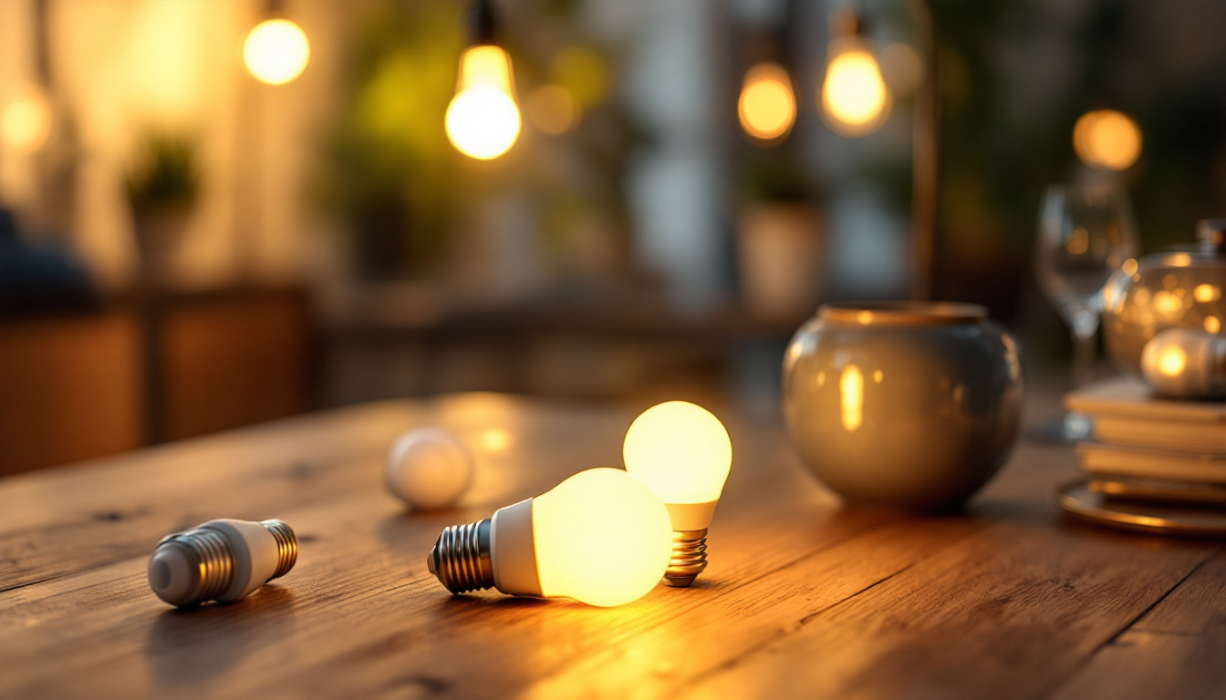A photograph of a stylishly arranged interior space featuring various led can light bulbs in use