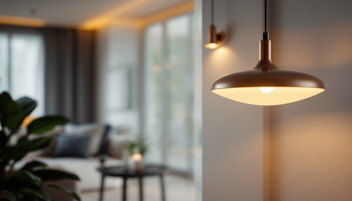 A photograph of a stylish modern hanging light fixture in a beautifully designed interior space