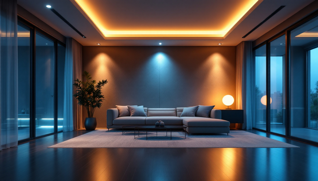 A photograph of a beautifully designed interior space featuring led recessed can lights