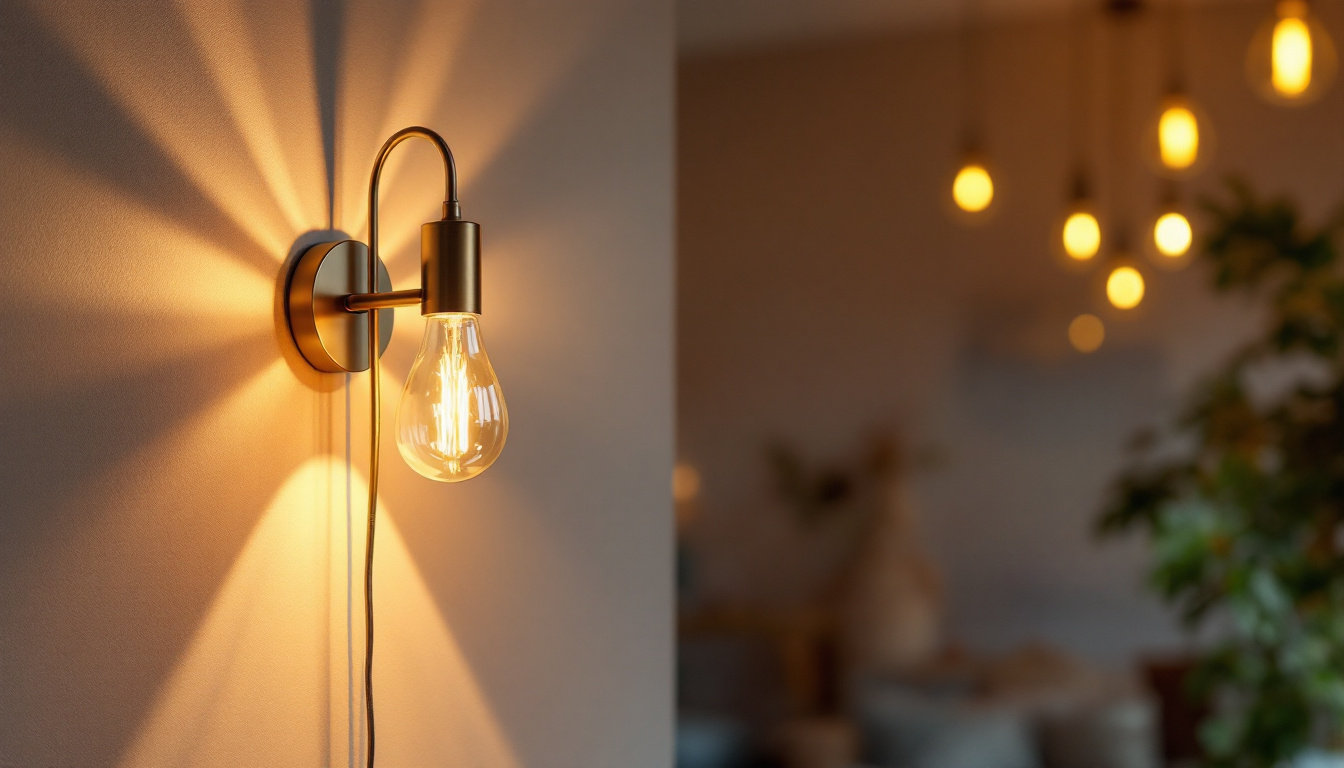 A photograph of capture a photograph of a stylish wall-mounted light fixture illuminating a cozy interior space