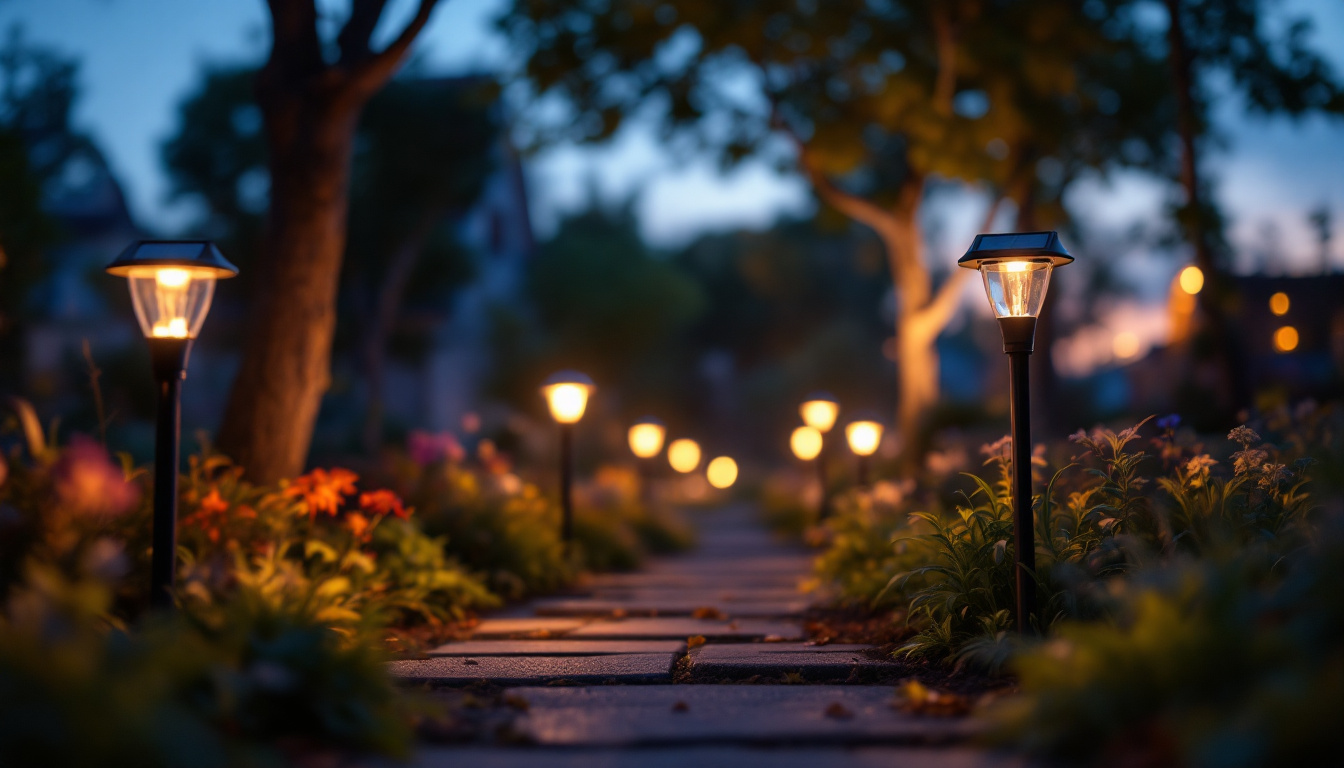 A photograph of a serene outdoor setting at dusk